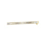 Gold-tone tennis bracelet with baguette-cut diamonds, side view of link setting