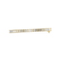 Gold-tone tennis bracelet with baguette-cut diamonds, side view of link setting
