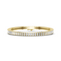 Gold-tone tennis bracelet with baguette-cut diamonds and hinge clasp detail