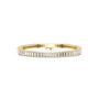 Gold-tone tennis bracelet with baguette-cut diamonds and center clasp bar
