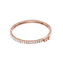 Rose gold baguette diamond tennis bracelet, close view of rectangular diamond rows.
