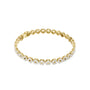 Yellow gold marquise diamond tennis bracelet with oval-link bezel settings