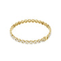 Yellow gold marquise diamond tennis bracelet, side view with linked bezels