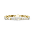 Gold-tone diamond tennis bracelet with oval stones and rectangular clasp