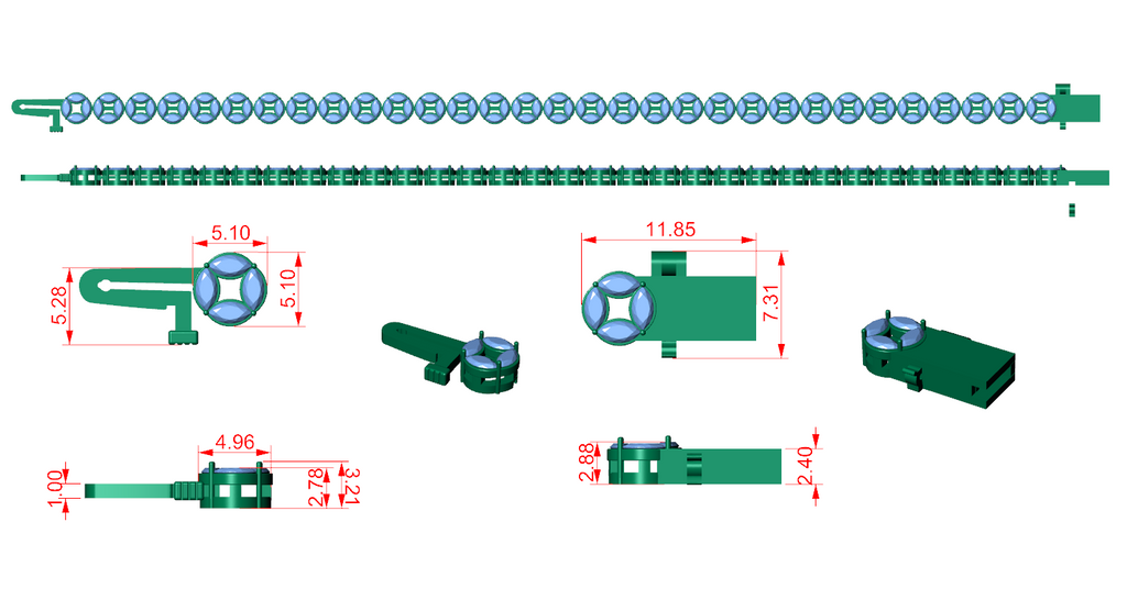 Marquise diamond tennis bracelet CAD view with link setting and oval stones