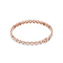 Rose gold marquise diamond tennis bracelet, side view with linked bezels