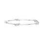 White gold diamond bangle with a round center stone and hinge clasp