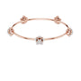 Rose gold diamond floral bangle with a central round flower cluster and side bows