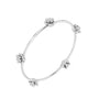 White gold diamond floral bangle with flower cluster details and twisted accents