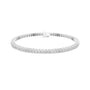 White gold princess diamond line bracelet with square-princess stones and center clasp