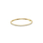 Rose gold princess diamond line bracelet, top view with linked diamond pavé row