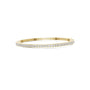 Yellow gold princess diamond line bracelet, angled view with repeating square-princess stones