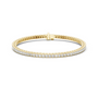 Princess-cut diamond line bracelet in yellow gold with box clasp