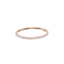 Rose gold princess diamond line bracelet with slim linked setting, open oval view