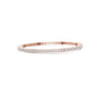 Rose gold princess diamond line bracelet, side profile with repeating diamond rows