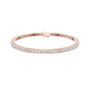 Rose gold princess diamond line bracelet with square-princess stone row and center clasp