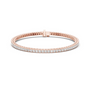 Princess-cut diamond line bracelet in rose gold with box clasp