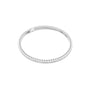 White gold princess diamond line bracelet with square-princess stone row and clasp