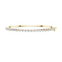 Diamond bangle bracelet, yellow gold with round white diamonds, straight front view