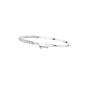 White gold bangle with round diamonds set in alternating top and bottom rows