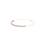Rose gold diamond eternity bracelet with round stones, slim channel setting; side view