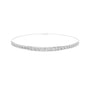 White diamond eternity bracelet with round stones in a channel setting; front view