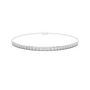 Platinum-toned diamond eternity bracelet with round stones and hinged clasp