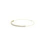 Yellow gold diamond eternity bracelet with round stones in a channel setting; side view