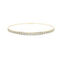 White gold diamond eternity bracelet with round stones and hinged clasp