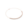 Rose gold diamond eternity bracelet with round stones in a channel setting; top view