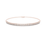 Rose gold diamond eternity bracelet with round stones and center clasp