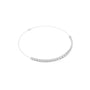 White diamond eternity bracelet with round stones in a channel setting; top view