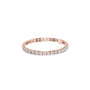 Rose gold diamond tennis bracelet with round diamonds in channel settings