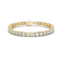 Diamond tennis bracelet in 10K yellow gold with round prong-set stones and clasp