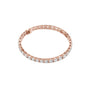 Rose gold diamond tennis bracelet with round diamonds in raised bezels