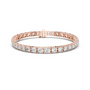 Rose gold diamond tennis bracelet with box clasp and round diamond pavé