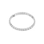 White gold diamond tennis bracelet with round diamonds in raised bezels
