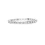White gold diamond tennis bracelet with round diamonds across the center row