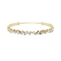Yellow gold diamond mosaic bracelet with bezel-set diamond shapes