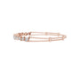 Rose gold hinged diamond mosaic bracelet with marquise-cut stones, side view