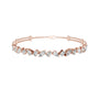 Rose gold diamond mosaic bracelet with marquise-cut diamonds in a row across the band