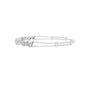 White metal hinged diamond mosaic bracelet with marquise-cut stones, side view