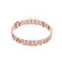 Rose gold diamond Cuban link bracelet with round pavé accents, chain-style links.