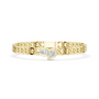 Yellow gold curb link bracelet with heart-shaped diamond centerpiece