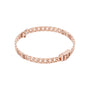 Rose gold diamond curb link bracelet with clasp and continuous curb links.