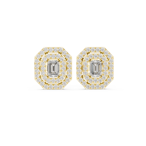 Emerald-Cut Halo Diamond Studs (0.46 ct.tw.)