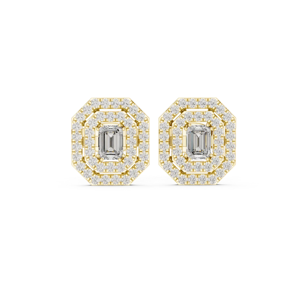 Emerald-Cut Halo Diamond Studs (0.46 ct.tw.)