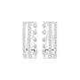 Pair of wide diamond hoop earrings, multi-row design, white metal with round stones