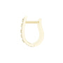 Wide diamond hoop earrings, multi-row design, yellow metal hoop with round diamond accents