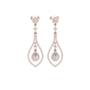 Rose-gold teardrop diamond drop earrings with pear-cut centers